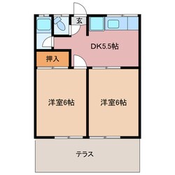 宇治山田駅 徒歩19分 1階の物件間取画像